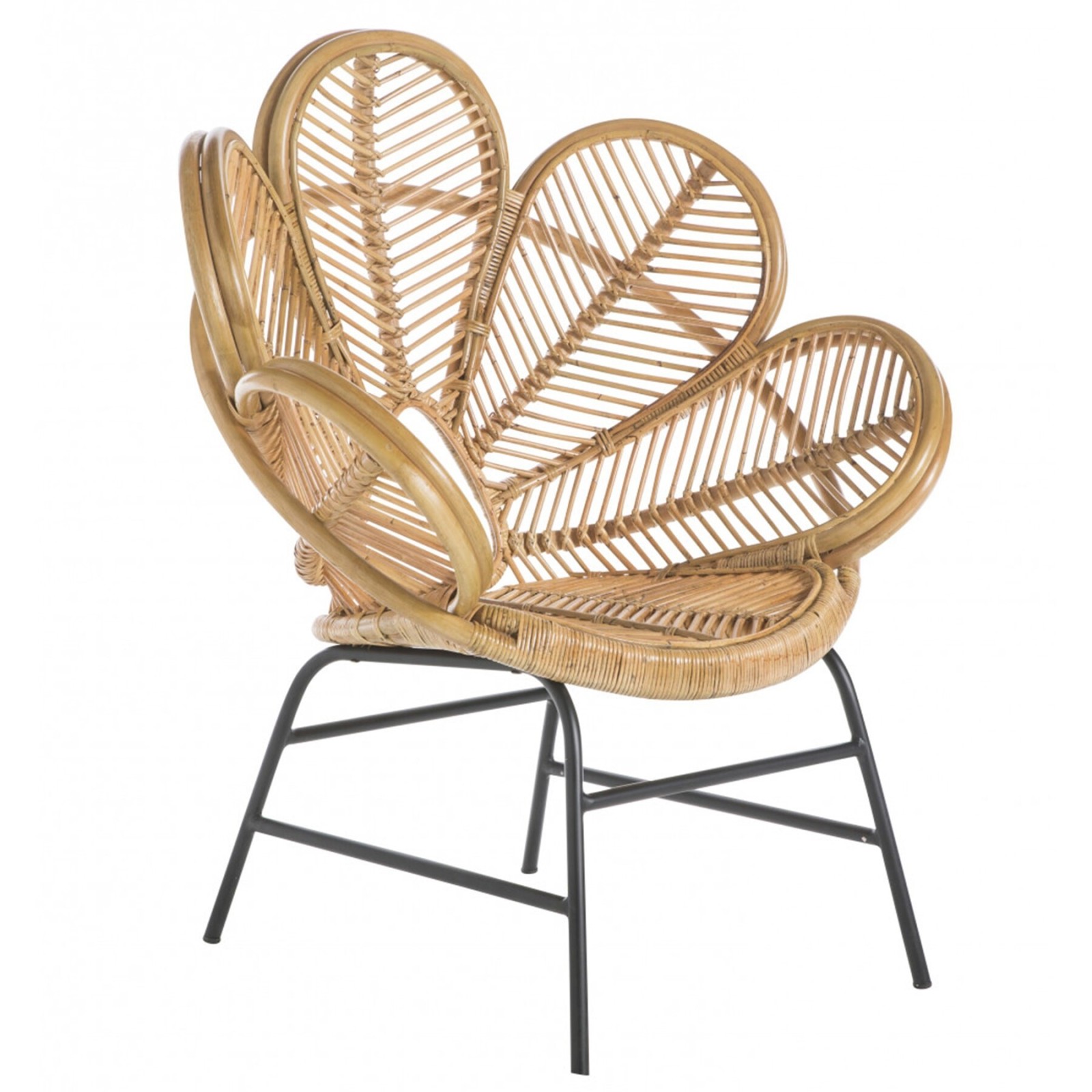 Fauteuil bohème en rotin Fleur au style naturel - Signature