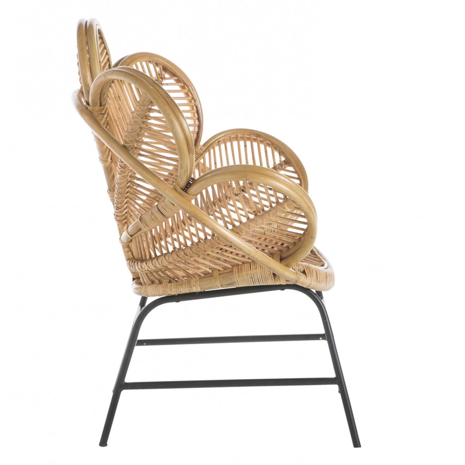 Fauteuil bohème en rotin Fleur au style naturel - Signature