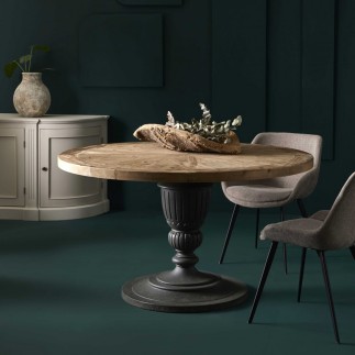 Table ronde vieux bois Magistral 140 cm en pin massif - Signature
