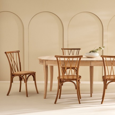 Lot de 2 chaises Adèle en rotin et chêne massif - Signature