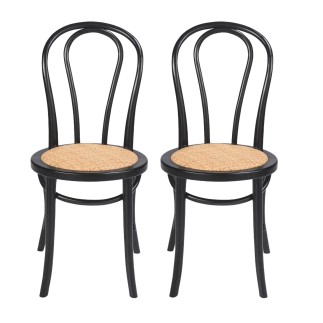 Lot de 2 chaises en hêtre Troquet
