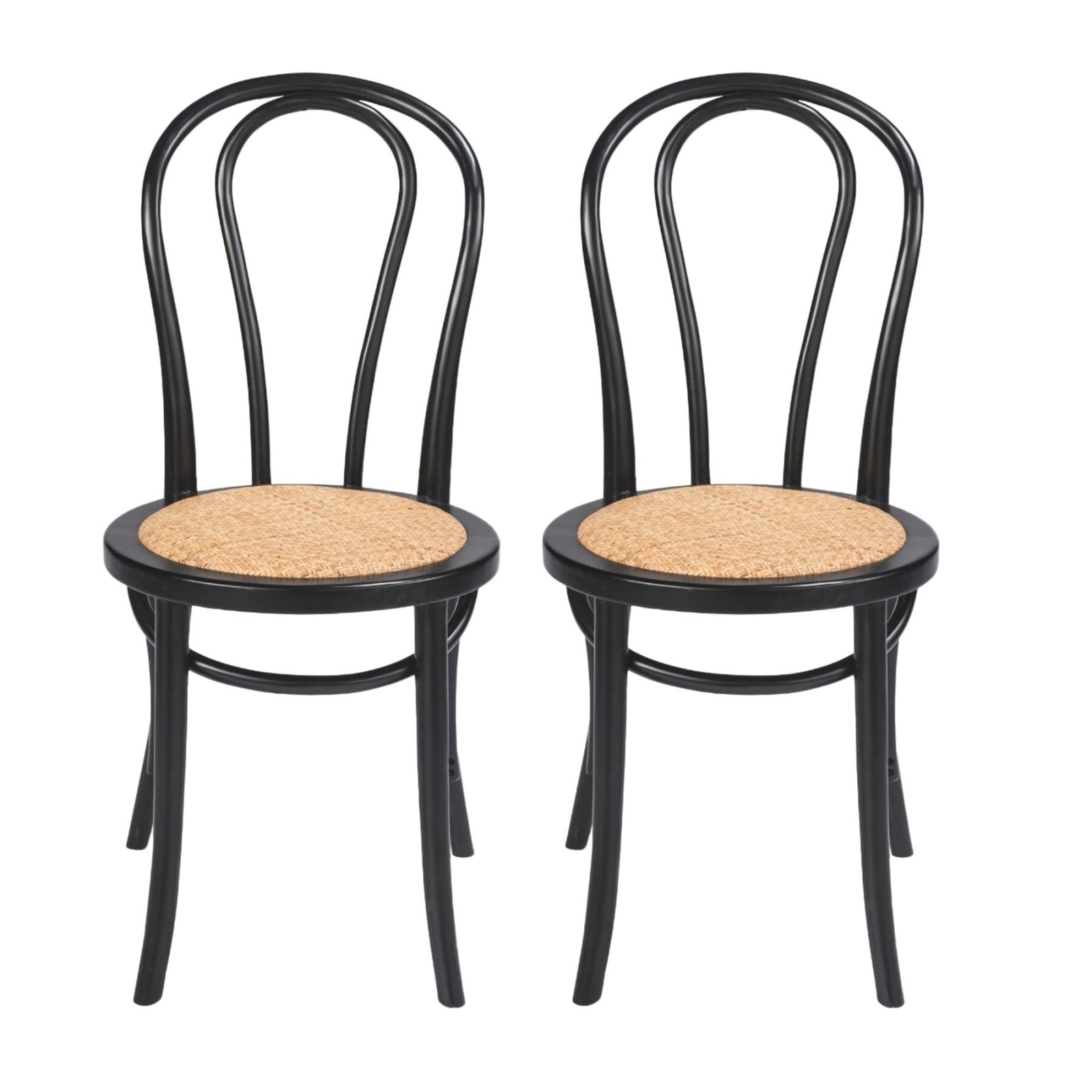 Chaise bistrot parisien Troquet en hêtre noir lot de 2 - Signature Chaise bistrot parisien Troquet en hêtre noir lot de 2 - Signature