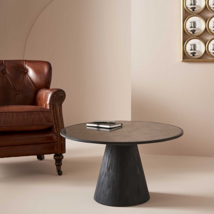 Table basse pierre bleue et chêne Mafra - Signature