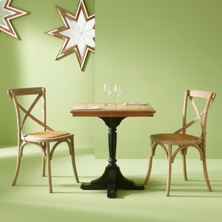 Lot de 2 chaises bistrot oxydée en chêne massif - Signature