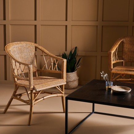 Fauteuil rotin naturel Maggy style bohème - Signature