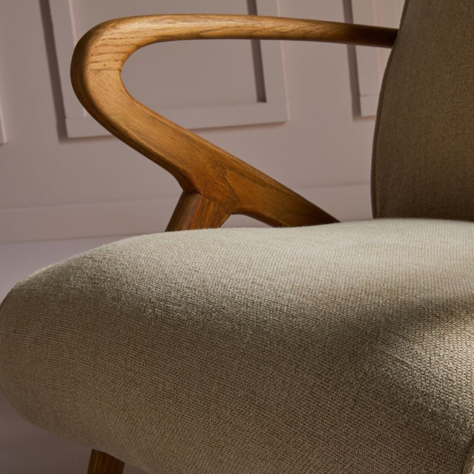 Fauteuil bois et lin Jean en chêne massif - Signature Fauteuil bois et lin Jean en chêne massif - Signature