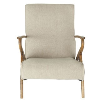 Fauteuil chêne massif et lin Jean
