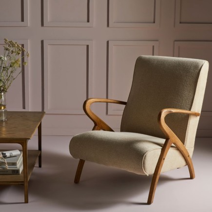Fauteuil bois et lin Jean en chêne massif - Signature