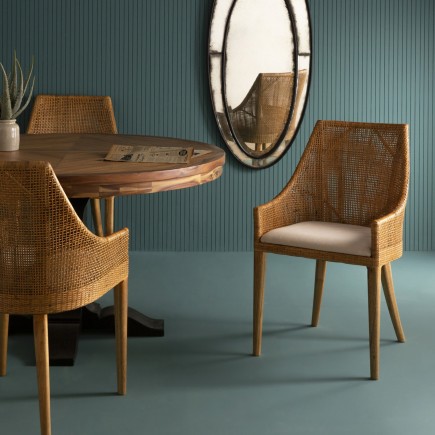Chaise rotin vintage Julie pour salle à manger - Signature