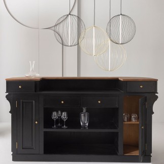 Comptoir Estaminet en bois massif noir