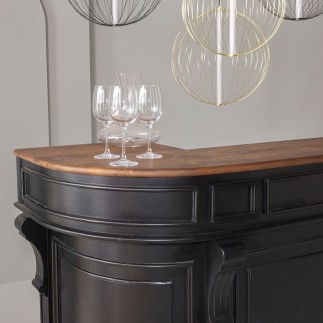 Comptoir Estaminet en bois massif noir