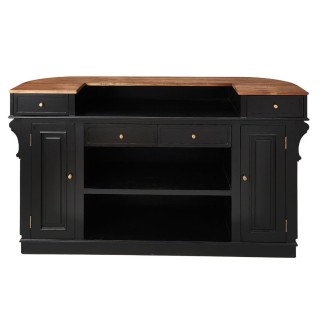 Comptoir Estaminet en bois massif noir