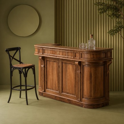 Comptoir Estaminet en bois massif vieilli - Signature