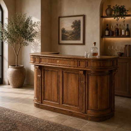 Comptoir en bois massif vieilli Estaminet