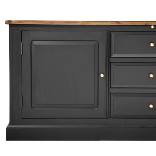 Buffet en bois massif noir Fontainebleau