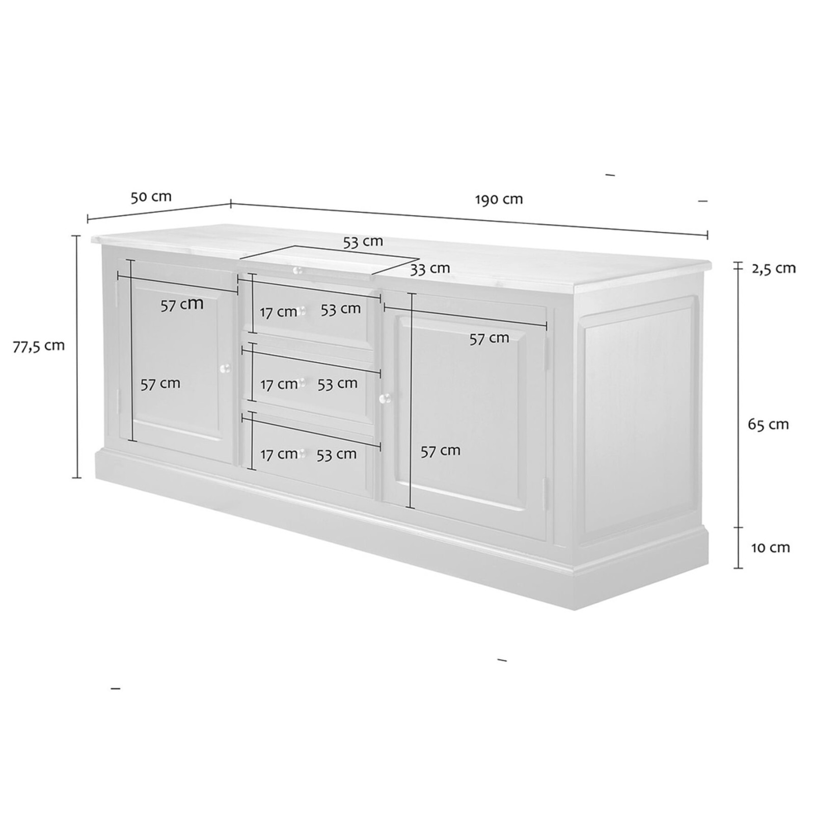 Buffet bois noir Fontainebleau en acacia massif - Signature Buffet bois noir Fontainebleau en acacia massif - Signature