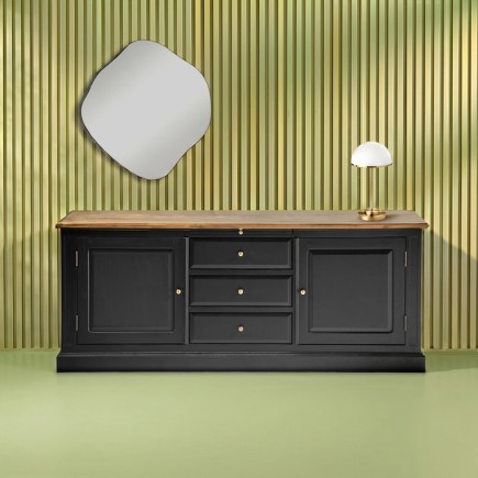 Buffet bois noir Fontainebleau en acacia massif - Signature