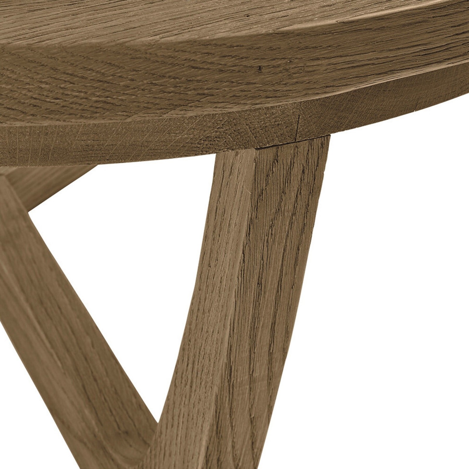 Table basse ronde Maxton en chêne et verre | Blanc d'Ivoire Table basse ronde Maxton en chêne et verre | Blanc d'Ivoire