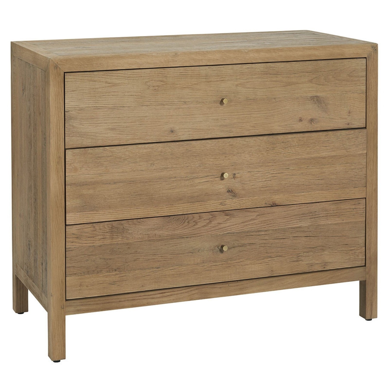 Commode Marcelle en chêne clair 3 tiroirs | Blanc d’Ivoire Commode Marcelle en chêne clair 3 tiroirs | Blanc d’Ivoire
