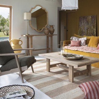 Table basse Marcelle en chêne clair 140 cm | Blanc d’ivoire