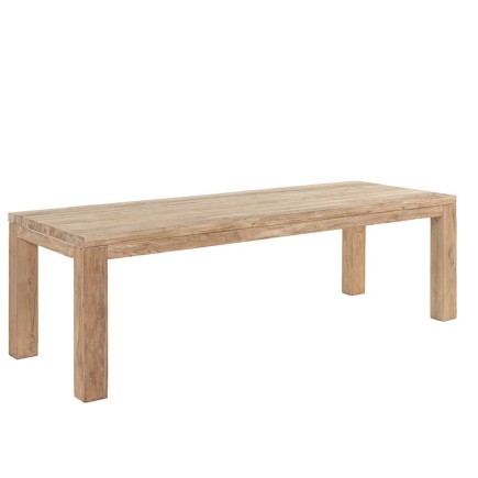 Table rectangulaire en vieux Teck massif, modèle Primitive