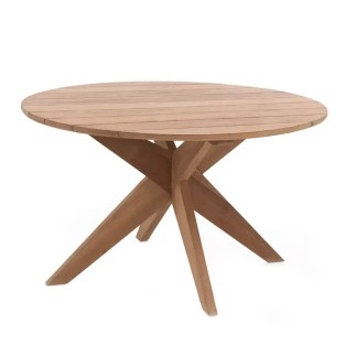 Table de jardin ronde en teck massif Java