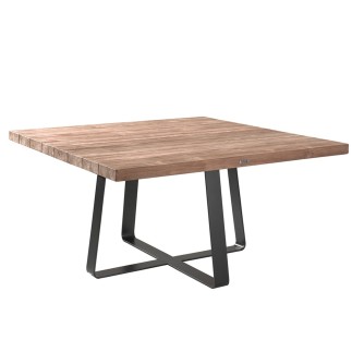 Table de jardin carrée 150 cm en teck massif, Margarite