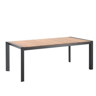 Table en teck massif et alu 202 cm, Braga