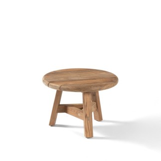 Table de jardin basse et ronde en teck recyclé, Ferdi Table de jardin basse et ronde en teck recyclé, Ferdi