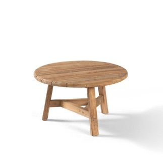 Table de jardin basse et ronde en teck recyclé, Ferdi Table de jardin basse et ronde en teck recyclé, Ferdi