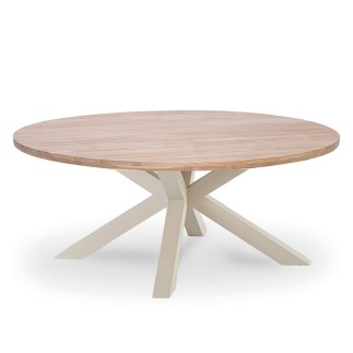 Table de jardin ronde en teck et alu d180 cm, Feline