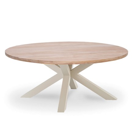 Table de jardin ronde en teck et alu d180 cm, Feline