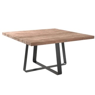 Table de jardin carrée 80 cm en teck massif, Margarite