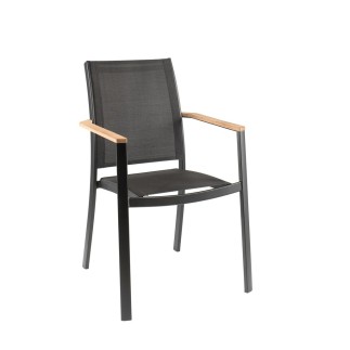 Fauteuil empilable avec accoudoir en teck, Bilbao
