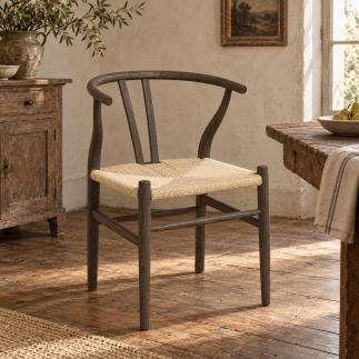 Chaise repas frêne et corde tressée Njord