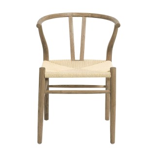 Chaise repas frêne et corde tressée Njord