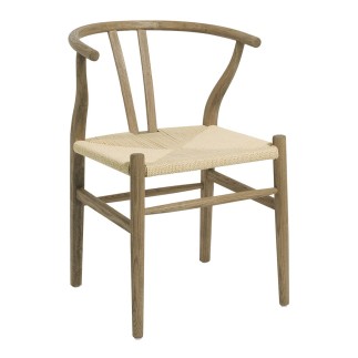 Chaise repas frêne et corde tressée Njord