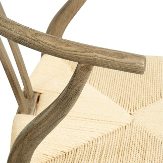 Chaise repas frêne et corde tressée Njord