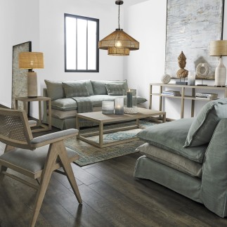 Fauteuil lin dossier cannage Colby