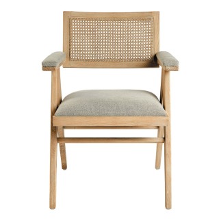 Fauteuil lin dossier cannage Colby