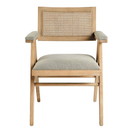 Fauteuil lin dossier cannage Colby
