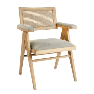 Fauteuil lin dossier cannage Colby