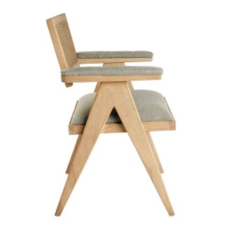 Fauteuil lin dossier cannage Colby