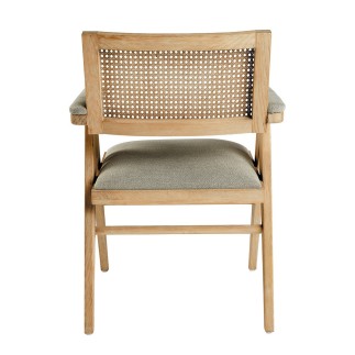 Fauteuil lin dossier cannage Colby