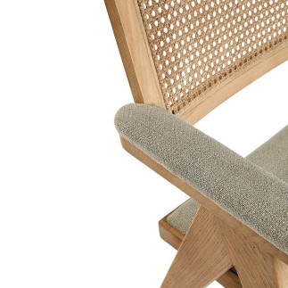 Fauteuil lin dossier cannage Colby