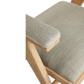 Fauteuil lin dossier cannage Colby