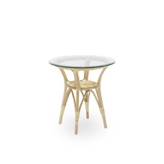 Table ronde en rotin et double plateau Tony