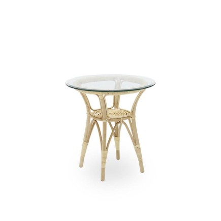 Table ronde en rotin et double plateau Tony
