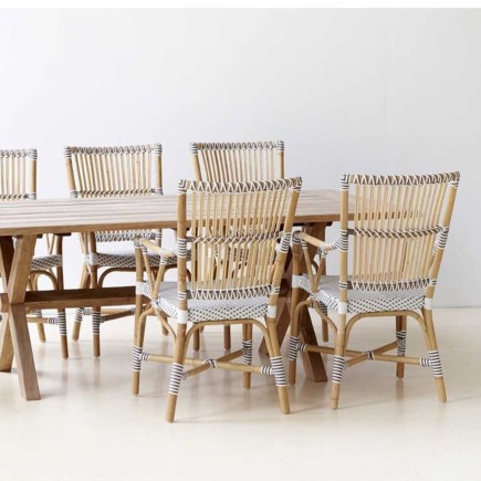 Fauteuil repas en rotin, Monique