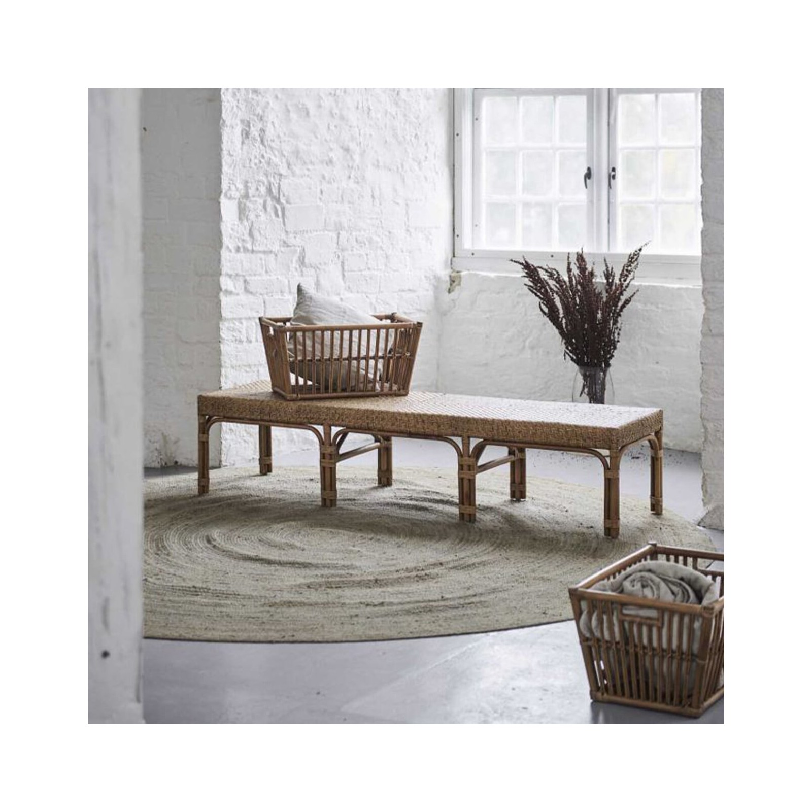 Large banc en rotin 180 cm, Luis de Sika Design